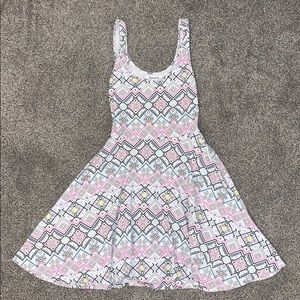 White/Neon Skater Dress